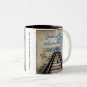 君の態度が方角を定める。 ツートーンマグカップ (正面右)