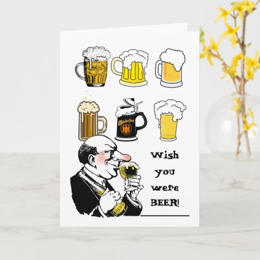 君の所でビールを飲んおもしろいでいれ恋しく思ばよかったのに カード (黄色い花)