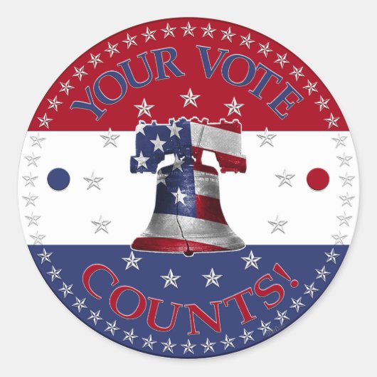 君の投票はリバティーベルを数えている ラウンドシール (正面)