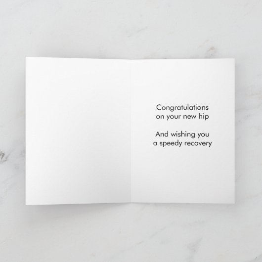 君の新しいお尻が、君に早い回復の詩を願って カード (内部)