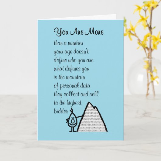 君の方がハッピーバースデーの詩おもしろいだ カード (黄色い花)