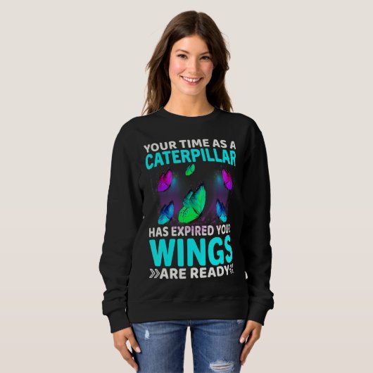 君の時間は過ぎ去ったぞ翼の間は開けぬ スウェットシャツ (正面フル)