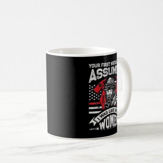 君の最初の失敗は消防士を想定しおもしろいていた コーヒーマグカップ (正面右)