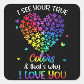 君の本色自閉症のシャツが目に留まる スクエアシール (正面)