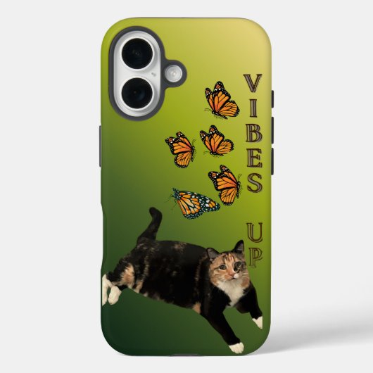 君の波動を上げる モナークバタフライ+三毛猫 Case-Mate iPhoneケース (裏面)