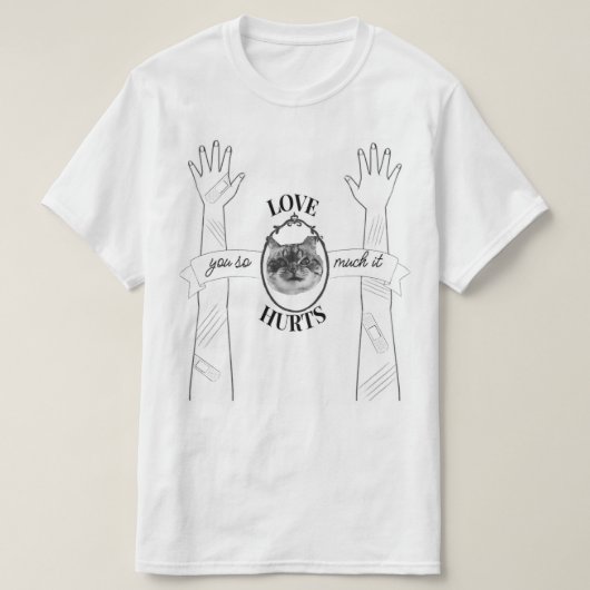 君の猫の怒顔はシャツ Tシャツ (デザイン正面)