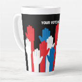 君の票は愛国心に問題がある カフェラテマグ (左アングル)