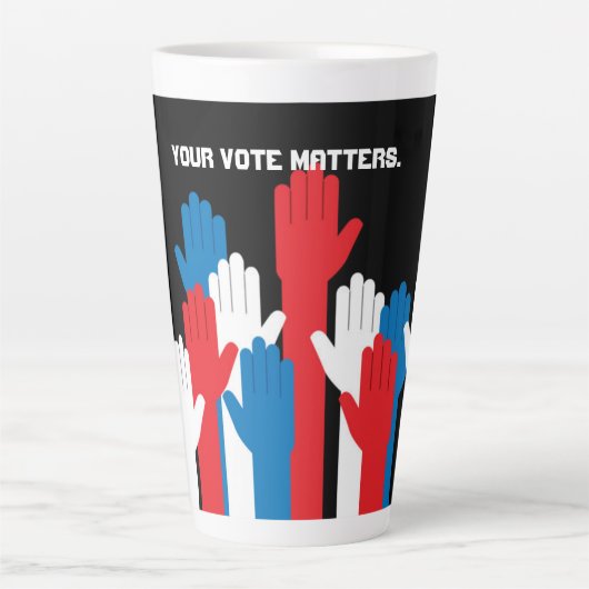 君の票は愛国心に問題がある カフェラテマグ (正面)