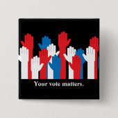 君の票は愛国心に問題がある 缶バッジ (正面)