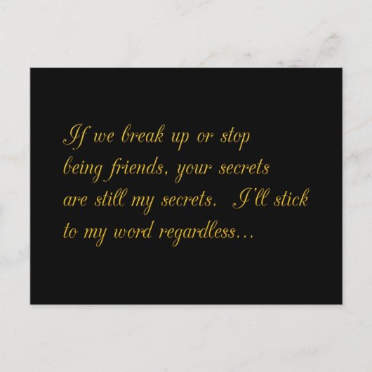 君の秘密はまだ僕の秘密を破る友達だ ポストカード (正面)