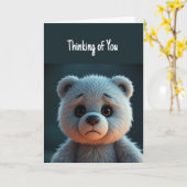 君の考えせいで悲しい可愛いテディベア カード (黄色い花)