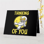 君の考えブードゥー人形Mのために可愛くて不気味な カード (黄色い花)