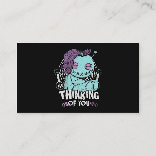 君の考えブードゥー人形Mのために可愛くて不気味な 名刺 (裏面)