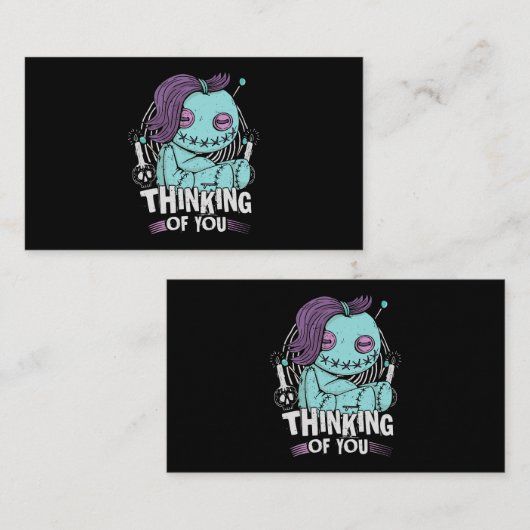 君の考えブードゥー人形Mのために可愛くて不気味な 名刺 (正面/裏面)