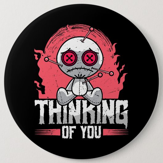 君の考えブードゥー人形Mのために可愛くて不気味な 缶バッジ (正面)