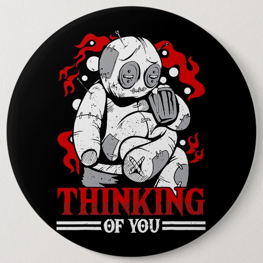 君の考えブードゥー人形Mのために可愛くて不気味な 缶バッジ (正面)