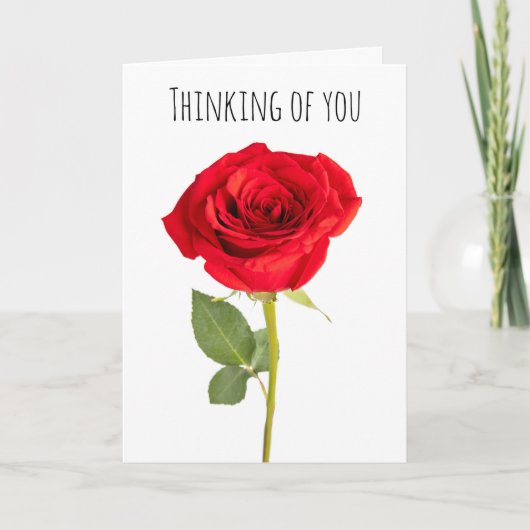 君の考え美しい赤いバラの シーズンカード (正面)