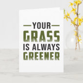 君の草はいつも緑地の下の四おもしろい カード (黄色い花)