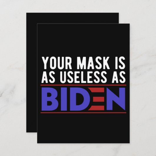 君の覆面はバイデン氏と同じくらい役に立たない セーブザデート (正面/裏面)