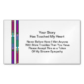 君の話が耳に入ったハート | 悔やみや弔慰磁石 マグネット名刺 (正面)