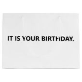 君の誕生日のオフィスだ ラージペーパーバッグ (正面)