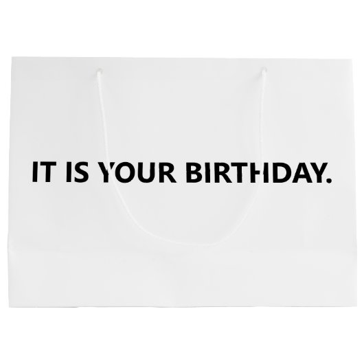 君の誕生日のオフィスだ ラージペーパーバッグ (裏面)