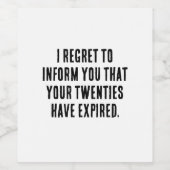 君の20代は30歳の誕生日だおもしろい。 ワインラベル (シングルラベル)