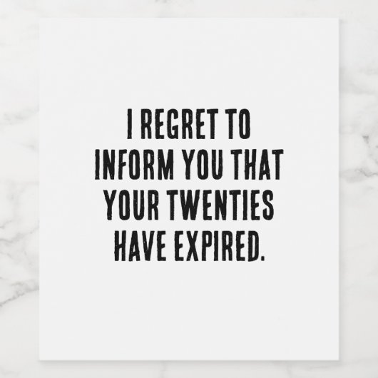 君の20代は30歳の誕生日だおもしろい。 ワインラベル (シングルラベル)