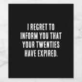 君の20代は30歳の誕生日だおもしろい。 ワインラベル (シングルラベル)