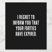 君の40代は50歳の誕生日だおもしろい。 ワインラベル (シングルラベル)