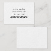 君はこのカードのために一生働いた ノートカード (正面/裏面)