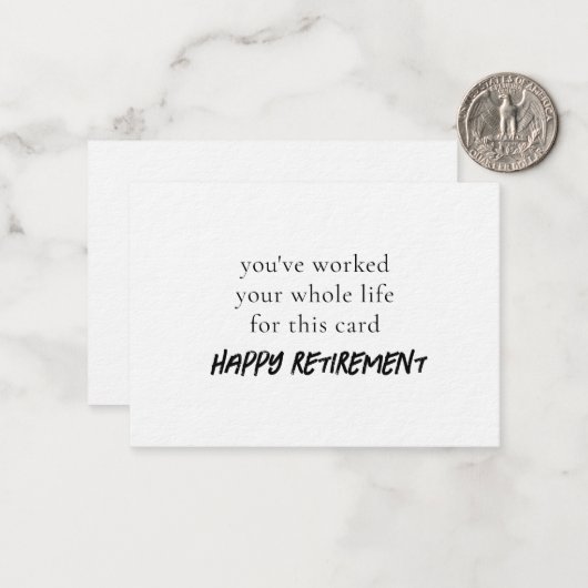 君はこのカードのために一生働いた ノートカード (正面/裏面インサイチュ)