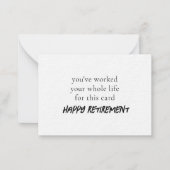 君はこのカードのために一生働いた ノートカード (正面)