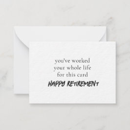 君はこのカードのために一生働いた ノートカード