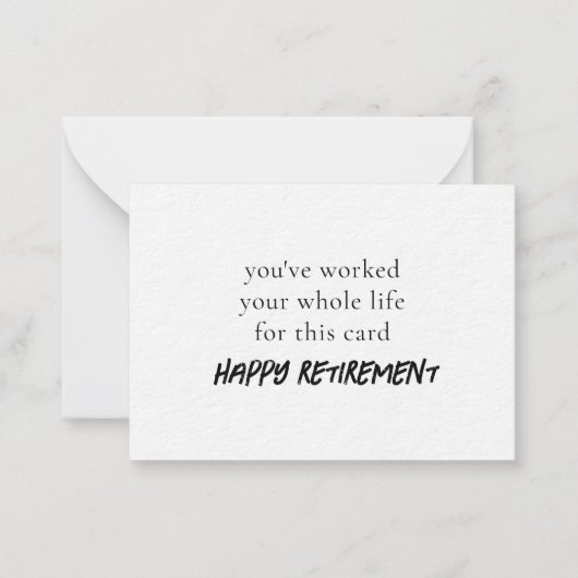 君はこのカードのために一生働いた ノートカード (正面)