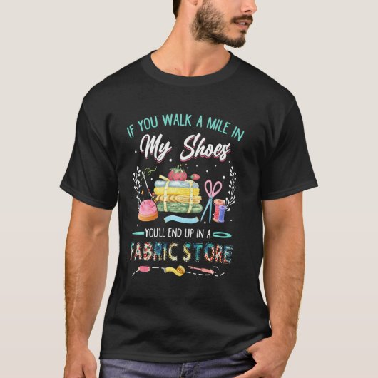 君はもし僕の靴で一哩ばかり歩くと死んでしまう Tシャツ (正面)