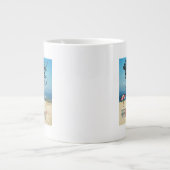 君はもし幸運にもビーチに住む ジャンボコーヒーマグカップ (正面)