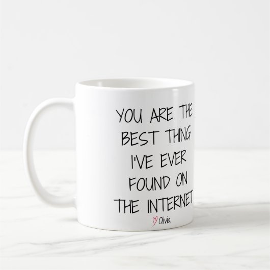 君はインターネ最高のットで見つけたこと コーヒーマグカップ (左)