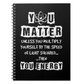 君はエネルギー物理学おもしろい学を問う ノートブック (正面)