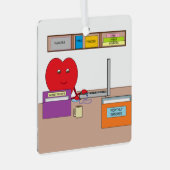 君はハートを仕事に入れる メタルオーナメント (正面右)