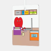 君はハートを仕事に入れる メタルオーナメント (正面左)