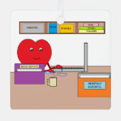 君はハートを仕事に入れる メタルオーナメント (正面)