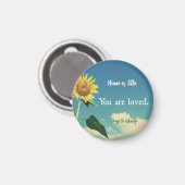 君はパーソナライズされたひまわりの花が好き マグネット (正面/裏面)