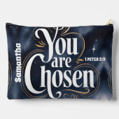 君はパーソナライズされたキリスト教女性に選ばれている アクセサリーポーチ (裏面)