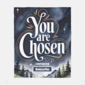 君はパーソナライズされたキリスト教女性に選ばれている フリースブランケット (正面)