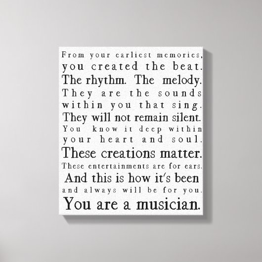 君はミュージシャンだ キャンバスプリント (正面)