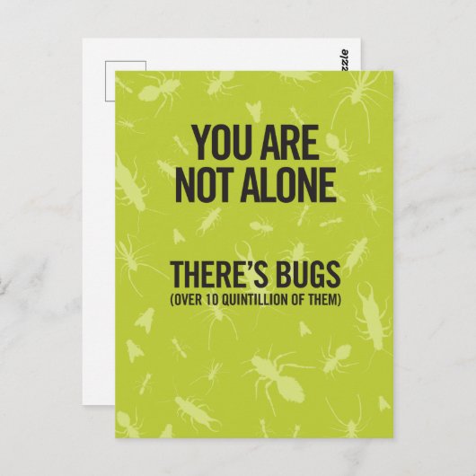 君は一人じゃない。虫が来た。理由だけで冗談を言う ポストカード (正面/裏面)