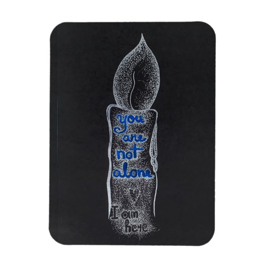 君は一人で蝋燭の慈悲心の引用文 マグネット (縦)