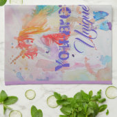 君は一角獣ユニークだ!ティータオルを編む キッチンタオル (折り畳み)