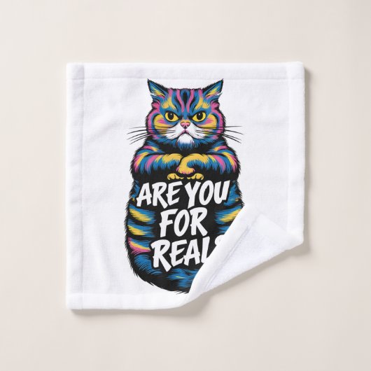 君は不機嫌実在なおもしろい猫か ウォッシュタオル (ウォッシュタオル)